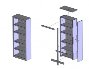 3D model of bookshelf